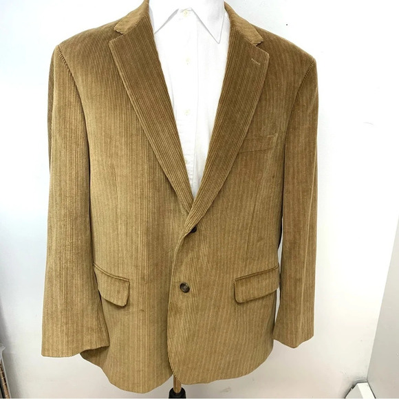 Dockers‎ Corduroy Sport Coat Men 46R  Brown 2 Button Jacket Blazer Cotton - Picture 1 of 14